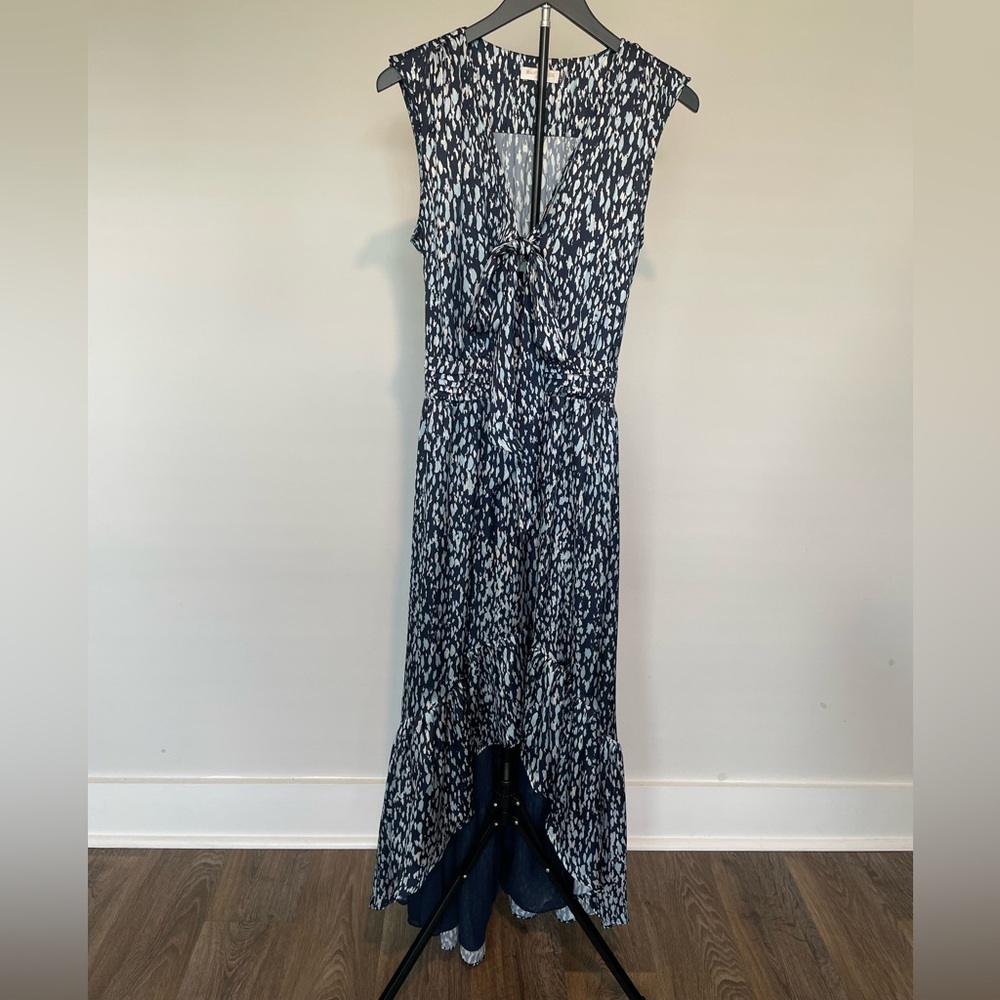 Ramy Brook Navy and White Printed Maxi Dress